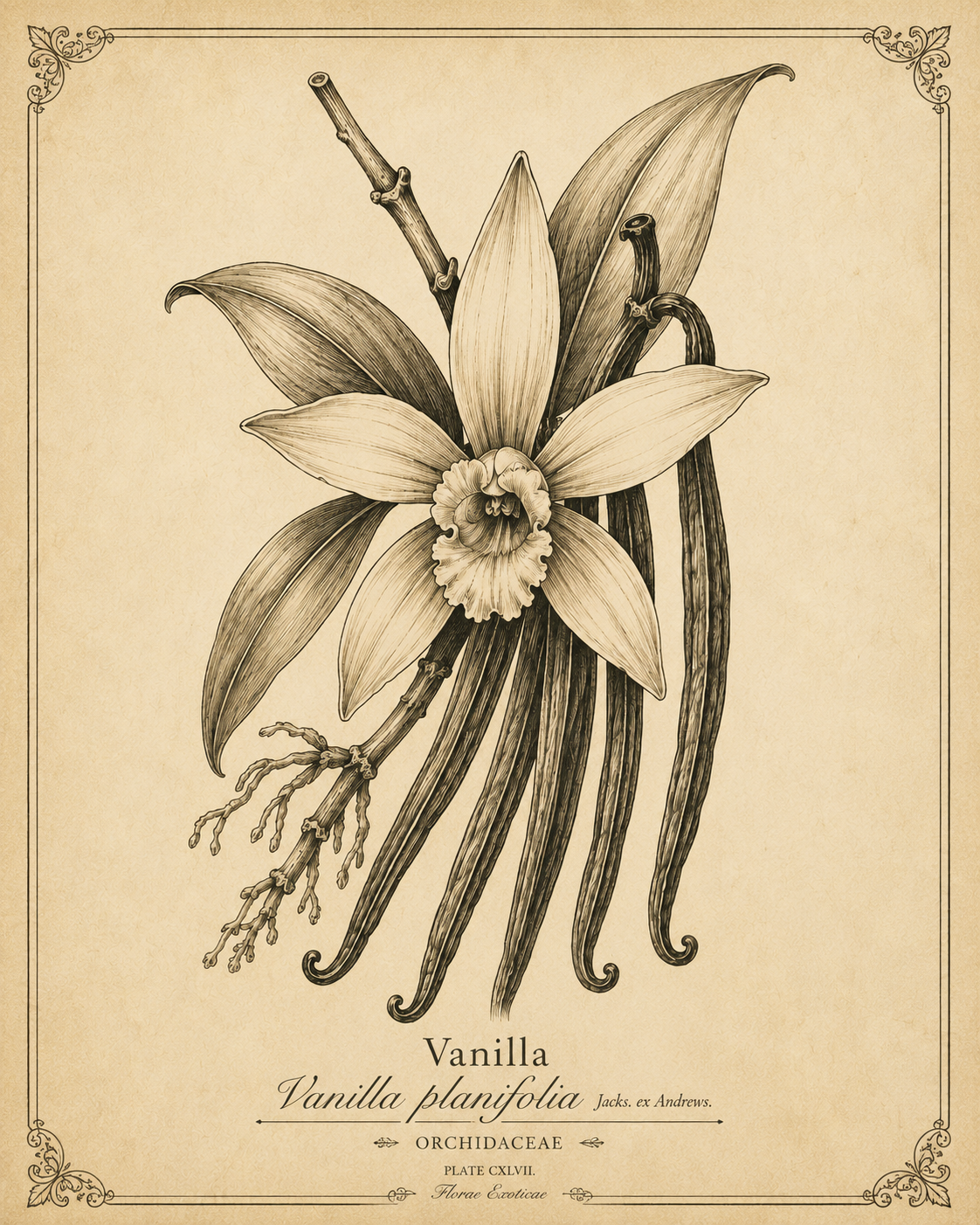 Crescent Rose Black Flower, Mexico Vanilla, Batch 016