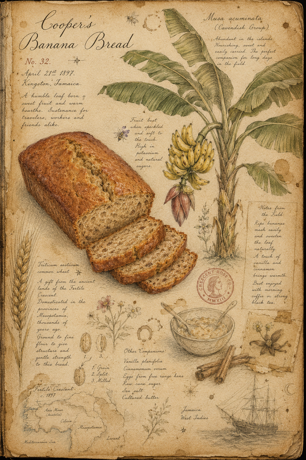 Cooper's Banana Bread field notes