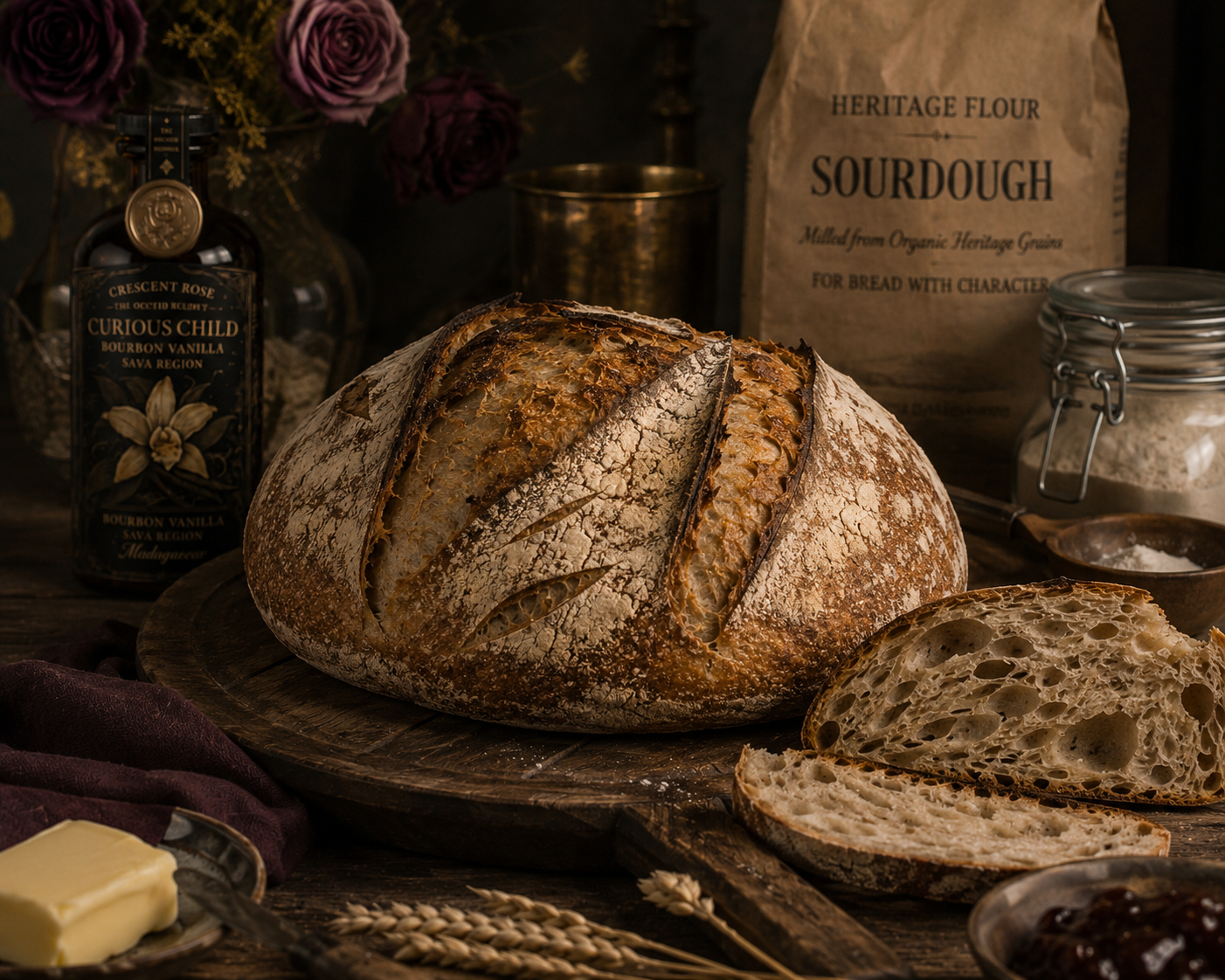 Crescent Rose heritage flour sourdough loaf