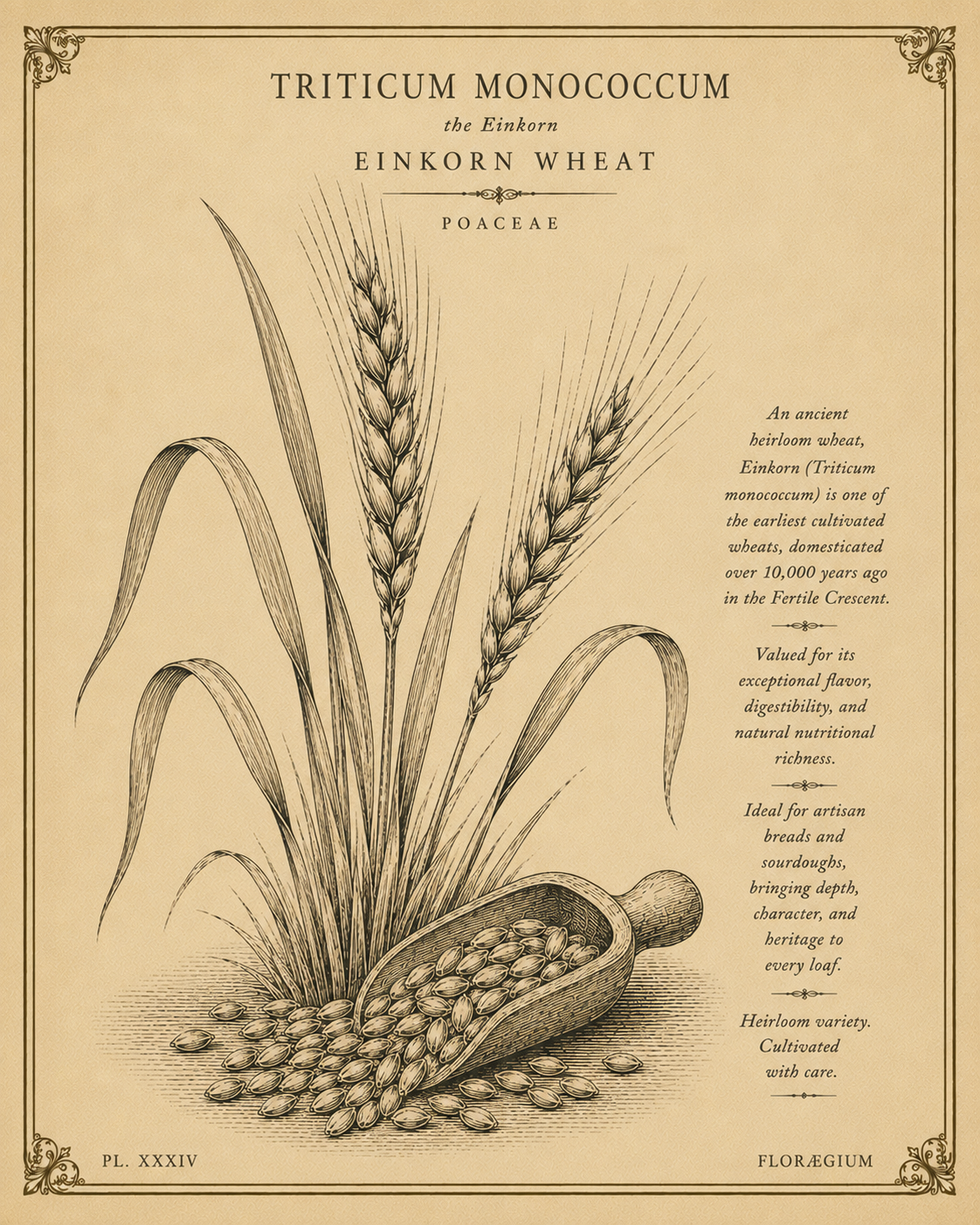 Einkorn botanical illustration